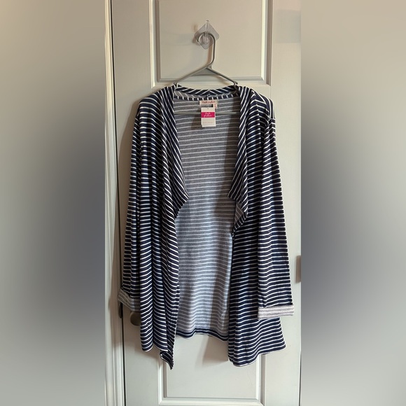fresh produce Sweaters - NWT Fresh Produce Weekender Striped Open Front Cardigan Navy White - M